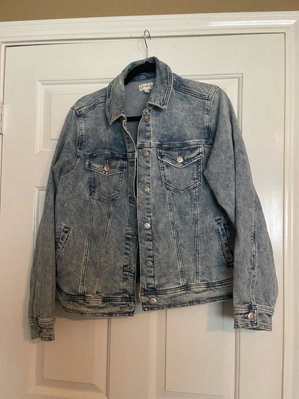 Wonderly Light Acid-Wash Denim Jacket - Blue